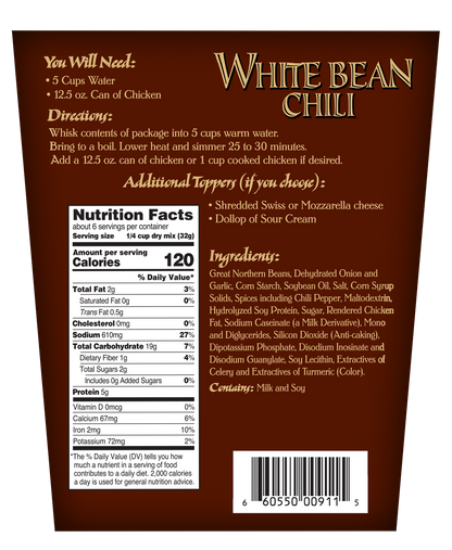 Creamy Chicken and White Bean Chili pack, 2 of each! 48% off!